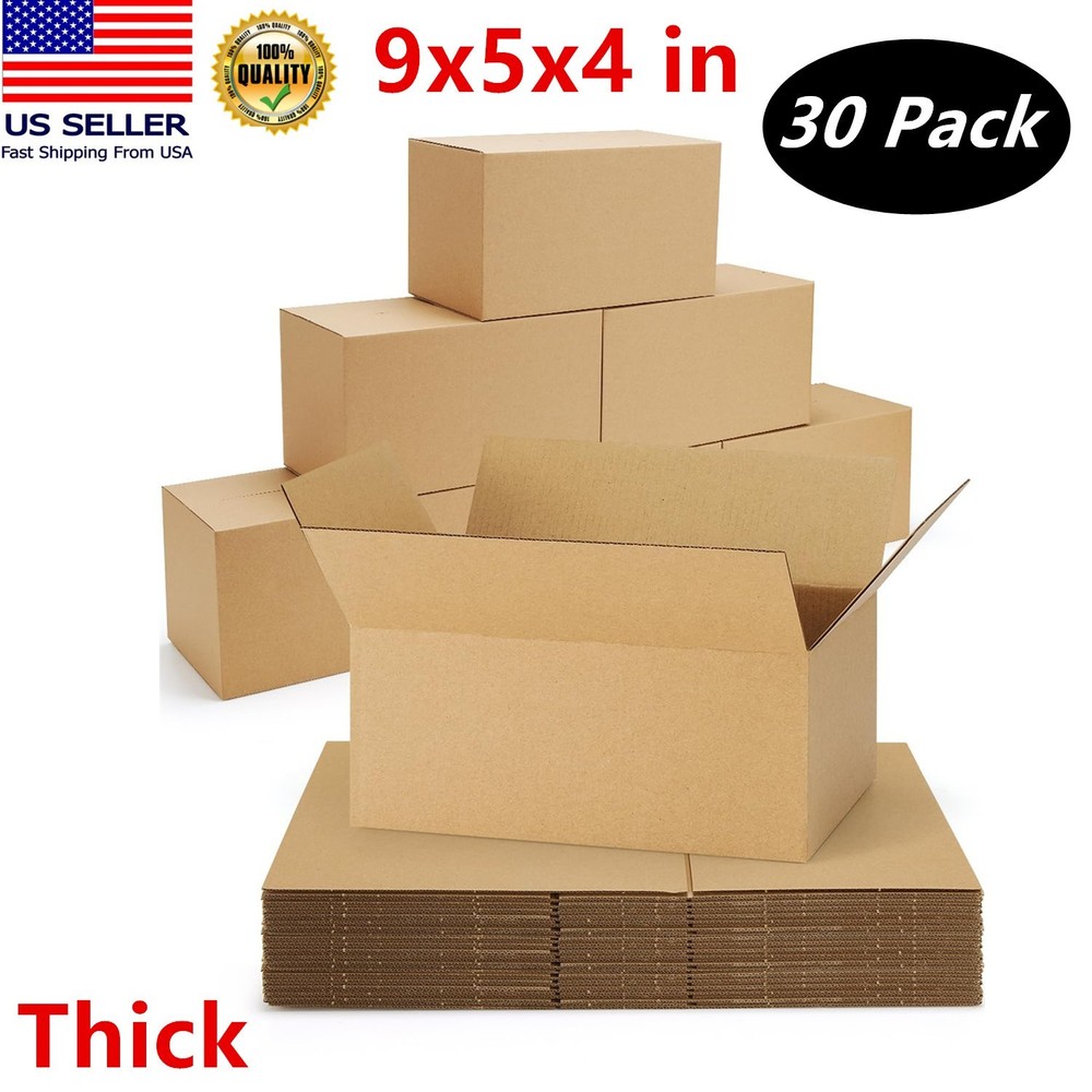 30 Pack Small Shipping Boxes 9x5x4 inch Thick Corrugated Cardboard Boxes