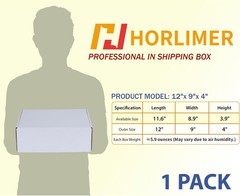 White Corrugated Shipping Box 12x9x4 – Easy Assembly for Small Business