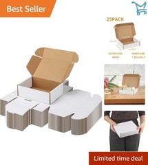Shipping Boxes 8x6x2 Inch Pack of 25 Cardboard Mailer Tuck Top for Small Busi…