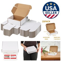 Durable 8x6x2 Inch Cardboard Mailer Boxes – 25 Pack for Gifts & Shipping Needs