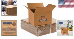 Kraft Brown 10-Pack Medium Moving Boxes – Sturdy & Lightweight for Easy Packing