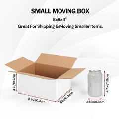 8x6x4 Shipping Boxes 30 Pack White Small Corrugated Cardboard Packing Boxes