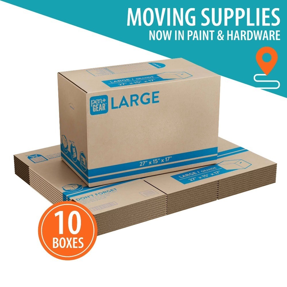 Large Moving Boxes 27x15x17 Inches 10 Pack Shipping Boxes for House Moving