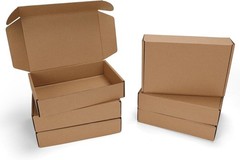 9x6x2 Inch Shipping Boxes – 6 Pack Brown Mailer Boxes for Stylish Gift Wrapping