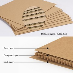 50 Pack 8.5×11 Inch Brown Corrugated Cardboard Sheets for Packing Mailing