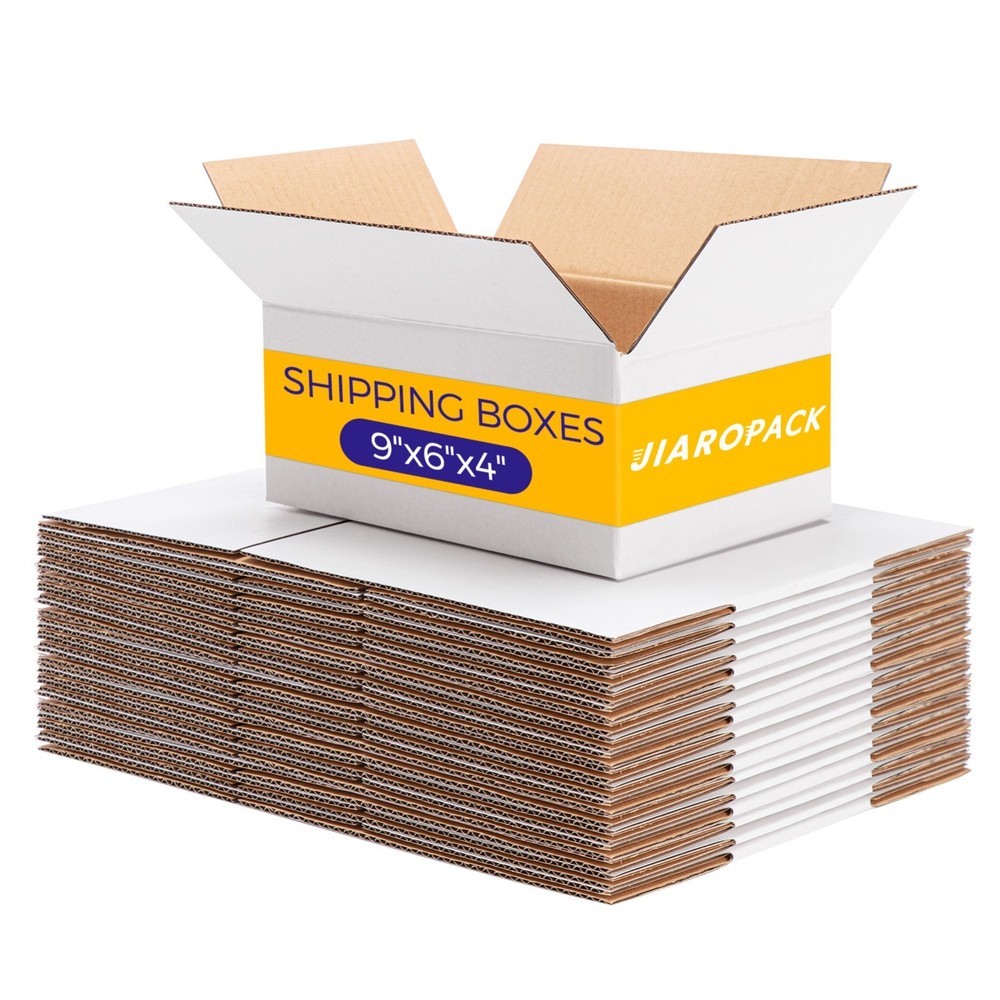 White Shipping Boxes Cardboard Corrugated Mailing Boxes Packing 9X6X4” 100 Pack