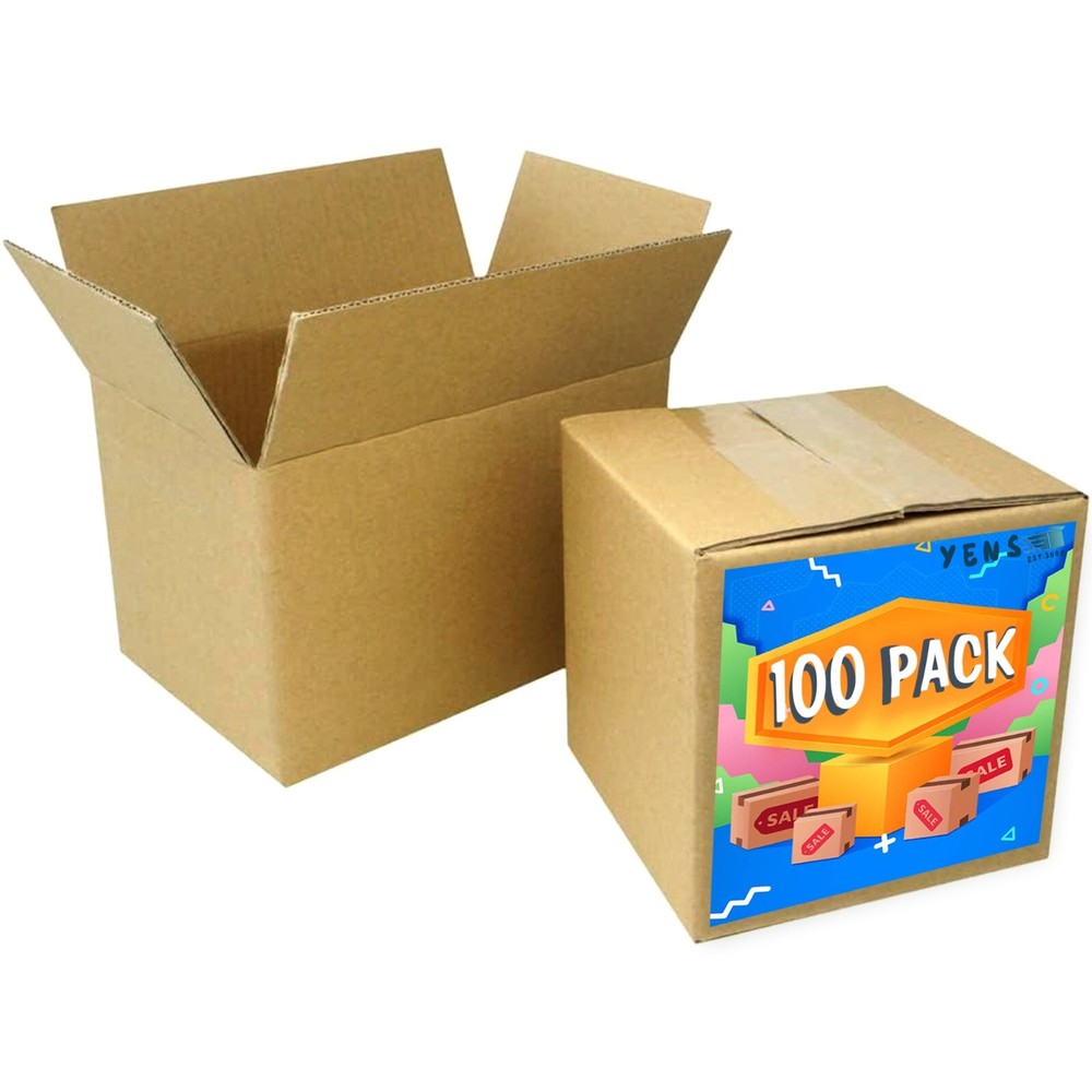 100pcs-8x6x4 Cardboard Paper Boxes Mailing Packing Shipping Box-Economic Grade