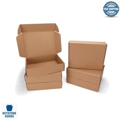 6 Pack Brown Shipping & Gift Boxes, 12x9x3 Inch Kraft Cardboard Mailers for S…
