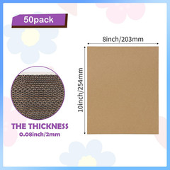 50 Pack 8X10 Corrugated Cardboard Sheets, Flat Cardboard Inserts for Shipping…