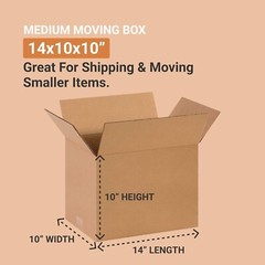 14 x 10 x 10 Shipping Boxes Moving Boxes Corrugated Kraft 25/Bundle 25/Pack