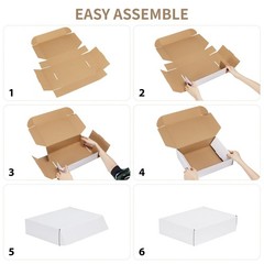 50 PCS White Small Corrugated Shipping Boxes 6x6x2 Inch Mailer Box