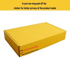 Yellow Shipping Packaging L10.5xW6.3xH2 Inch Hard Corrugated Cardboard Box