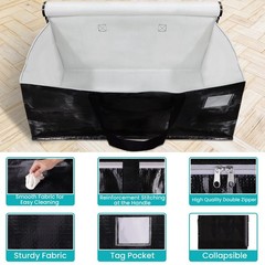 Extra Large Moving Boxes with Zipper, Handles & Tag Pocket – 4 Pack Storage Tote