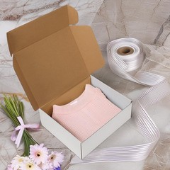 12x10x4 White Corrugated Shipping Boxes – Pack of 15