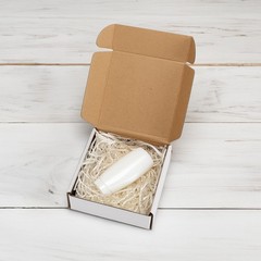 50 PCS 6x6x2 Inch White Corrugated Cardboard Shipping Boxes Literature Mailer