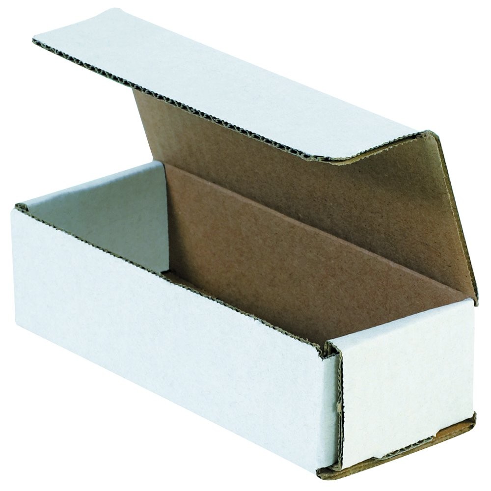 Aviditi White Corrugated Cardboard Mailing Boxes, 6 1/2 x 2 1/2 x 1 3/4, Pack of