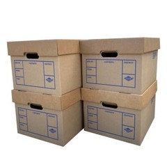File Moving Boxes, 200# Strength, Single Wall,1 Pack, 15 x 12 x 10 in, 4 Count