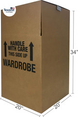 Sturdy Wardrobe Moving Boxes with Hanger Bar for Packing Clothes, Easy to Assemb