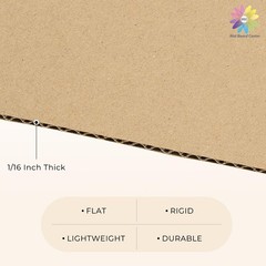 50 Pack 12-3/8 Inch Corrugated Cardboard Sheets for 12 Inch Vinyl LP Record