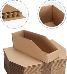 Cardboard Storage Bins 35 Pack 12x4x4.5 Inch Cardboard Boxes Corrugated Org