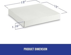 Extra Thin White Pizza Boxes – 12″ x 12″ x 1.9″ Pack of 10 – Lightweight and …