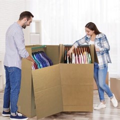UBMOVE Wardrobe Boxes – Qty 12 Boxes w Bars – Moving Boxes