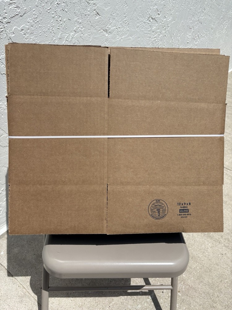 U-Line S-4853 Corrugated Cardboard Shipping Box, 12x9x8 in. 25ct bundle