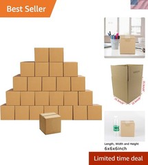 Brand New Cardboard Boxes 6x6x6 Inches Small Shipping Boxes, 25 Pack