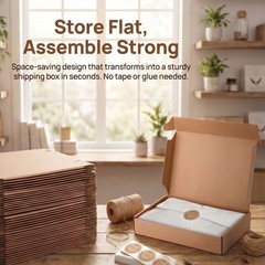 Cedilis 30 Pack 12x8x2 Inches Shipping Boxes, Brown Corrugated Cardboard Mailer