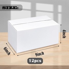 12 Count White Corrugated Shipping Boxes 9x6x4 – Durable & Lightweight