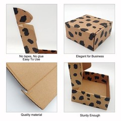25 Pack Leopard Small Shipping Boxes, 4 x 4 x 2 inches Recyclable Corrugated …