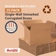 Aviditi 18 x 12 x 12 Corrugated Cardboard Boxes, Medium 18L x 12W x 12H, Pack