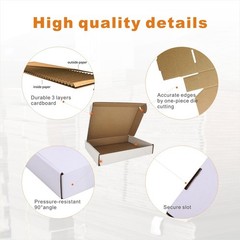 50 Pack 6x4x1 Inch White Corrugated Shipping Boxes, Cardboard Literature Mailers