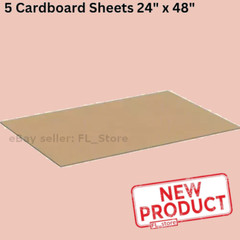 5 PACK Cardboard Sheets 24″ x 48″ Corrugated Kraft 5/32″ Thick Single Wall NEW