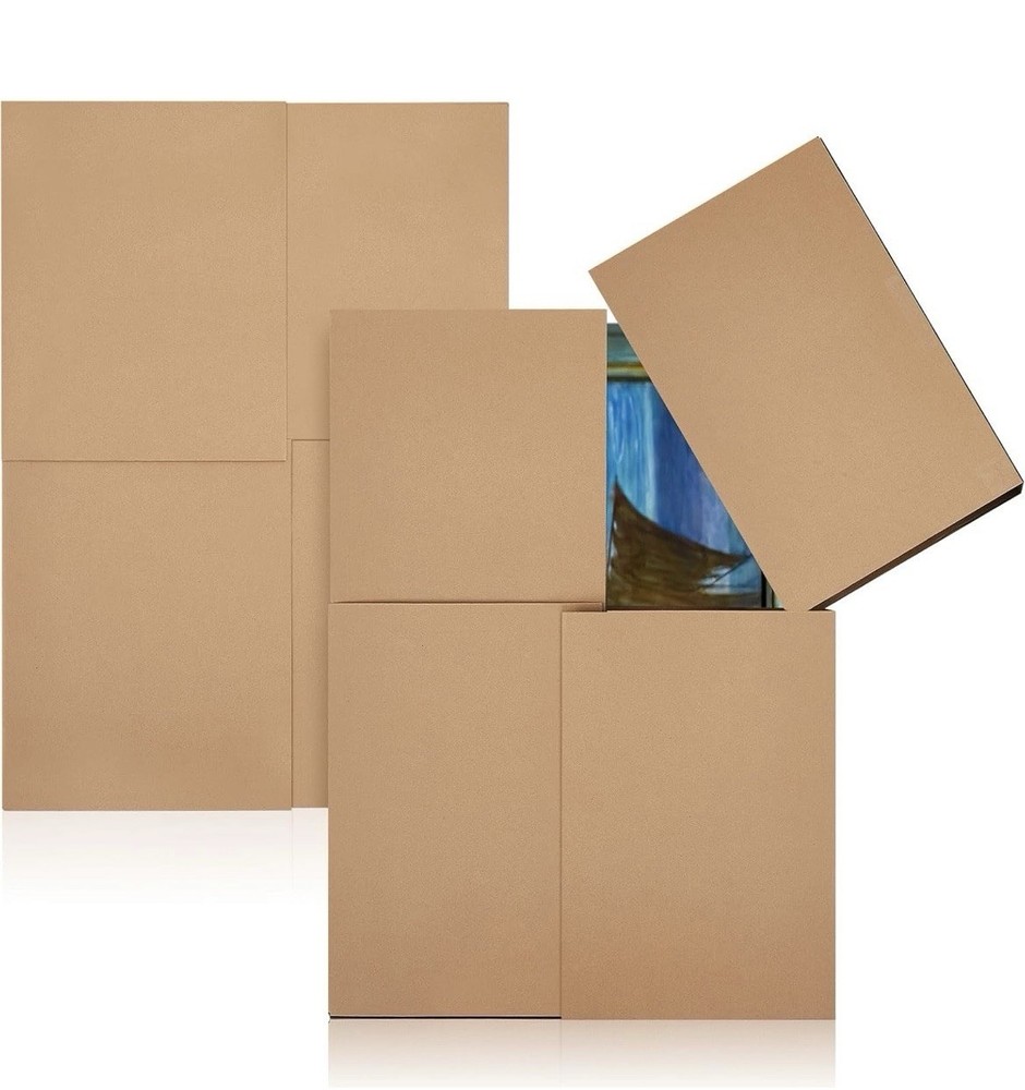 2 Set Picture Shipping Box 40 x 60 x 4 Corrugated Cardboard Adjustable Boxes for