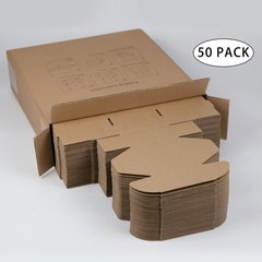 50 Pack 4x4x2 Inches Small Shipping Boxes, Brown Corrugated Cardboard Boxes, …
