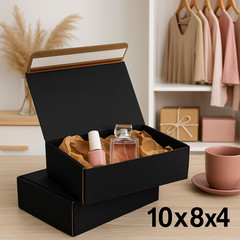200 Black Shipping Mailer Boxes 10x8x4 Corrugated Cartons Bulk Pack