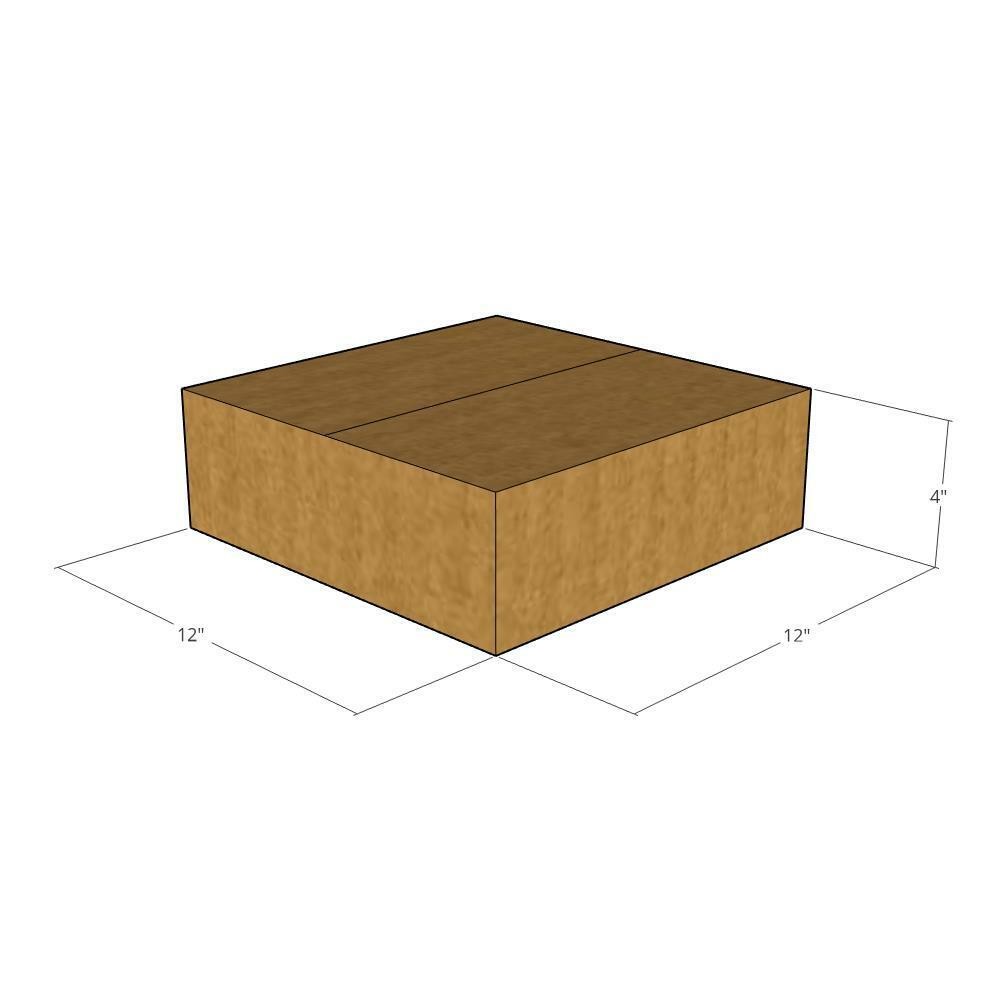 10 12x12x4 Kraft Brown Corrugated Shipping Boxes 32 ECT Single-Wall New