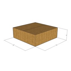 10 12x12x4 Kraft Brown Corrugated Shipping Boxes 32 ECT Single-Wall New