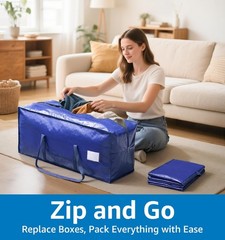 6 Pack Large Moving Bags Heavy Duty – Reusable Storage Bags with Zippers &