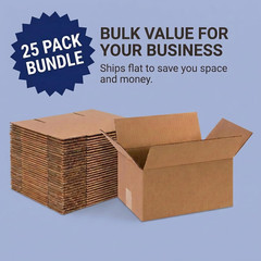 25-Pack Medium Shipping Boxes 16″x10″x6″ for Packing and Storage