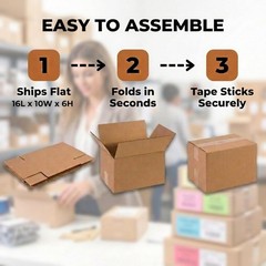 High-Quality 25-Pack Shipping Boxes 16″ x 10″ x 6″ for Home & Business