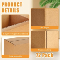 Essential 72 Pack 8x6x6 Inch Craft Boxes – Sturdy Cardboard for Gifts & Mailing
