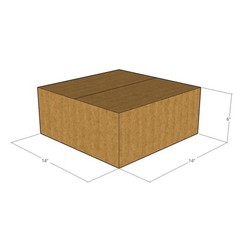 14x14x6 Flat Corrugated Shipping Boxes 32 ECT Single-Wall, 10/Pack