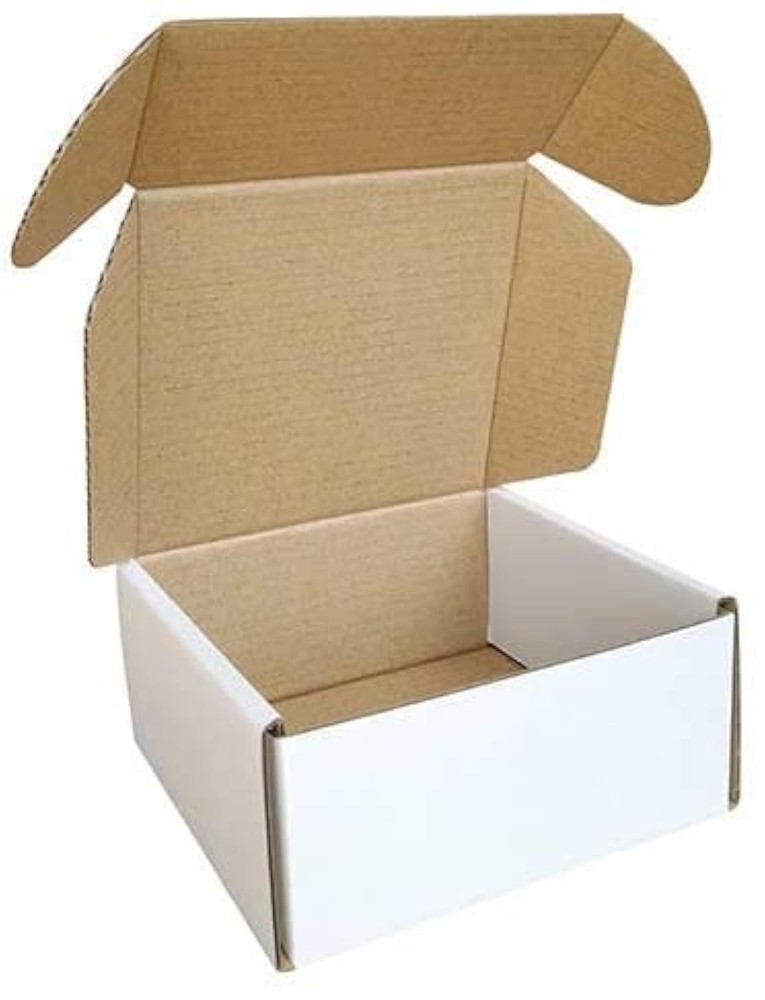 4x4x2″ Corrugated Mailer Cardboard Small Shipping Boxes Oyster White 25 PCS
