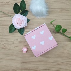 25 Pack Baby Pink Hearts Shipping Boxes, 4 x 4 x 2 inch Recyclable Kraft Corr…