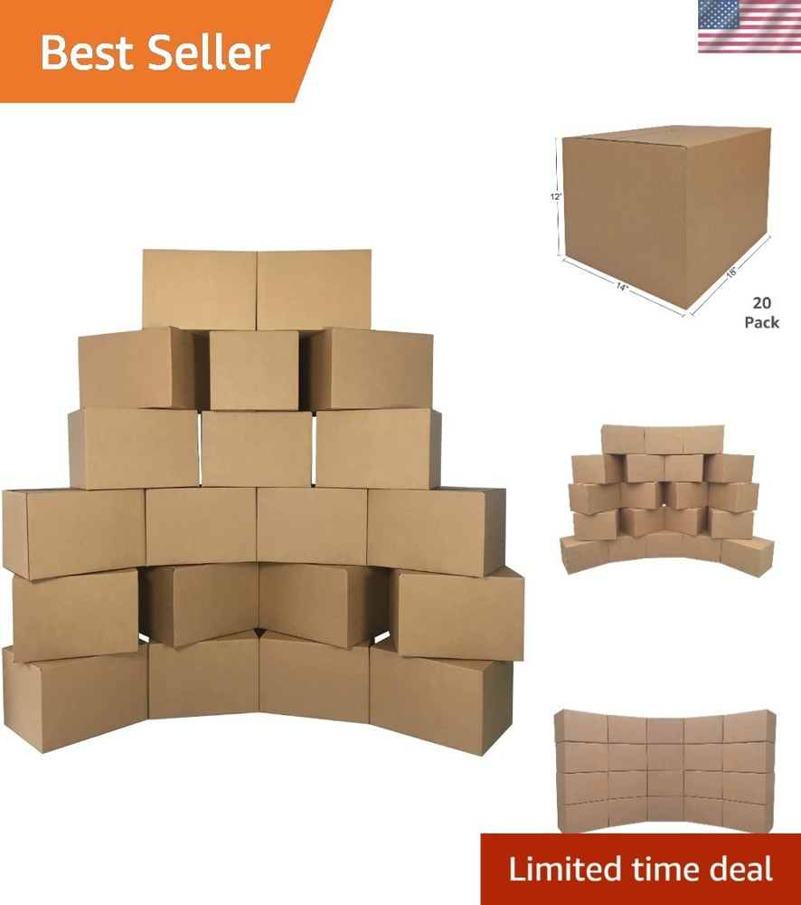 Brand New Moving Boxes Medium Pack of 20 Brown Cardboard