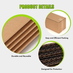 6x6x48″ Tall Corrugated Cardboard Boxes – 5 Pack for Shipping, Moving, Storage