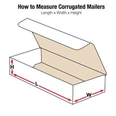 Aviditi White Corrugated Cardboard Mailing Boxes, 12 x 4 x 2 Inches, Pack of