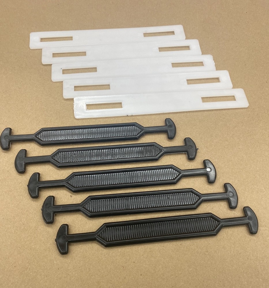 5 Heavy Duty 6.75″ Cardboard Box Handles Plastic Carry Ship 45 lbs Black W/Back